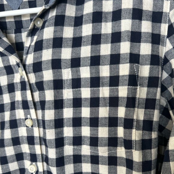 Tommy Hilfiger Navy Blue White Gingham Plaid Button Down Shirt Preppy Cozy Sz SP - Picture 3 of 11